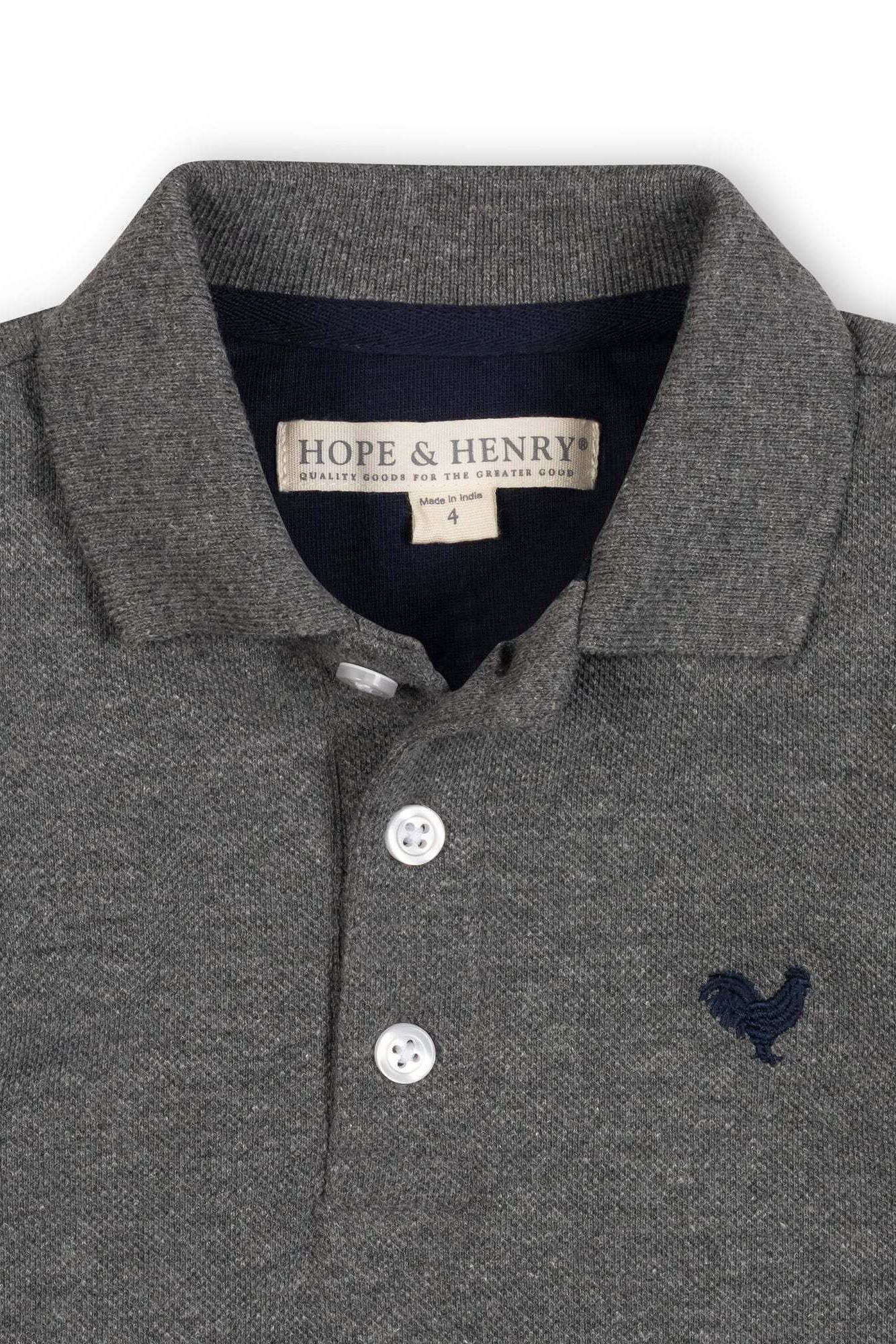 Hope & Henry Kids' Organic Cotton Long Sleeve Pique Polo | Nordstrom