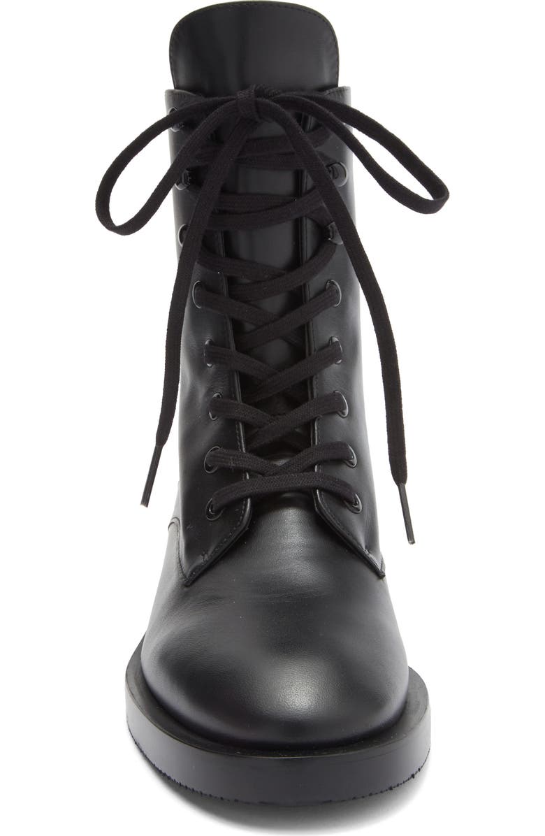Stuart Weitzman Sondra Lace-Up Combat Boot, Alternate, color, Black