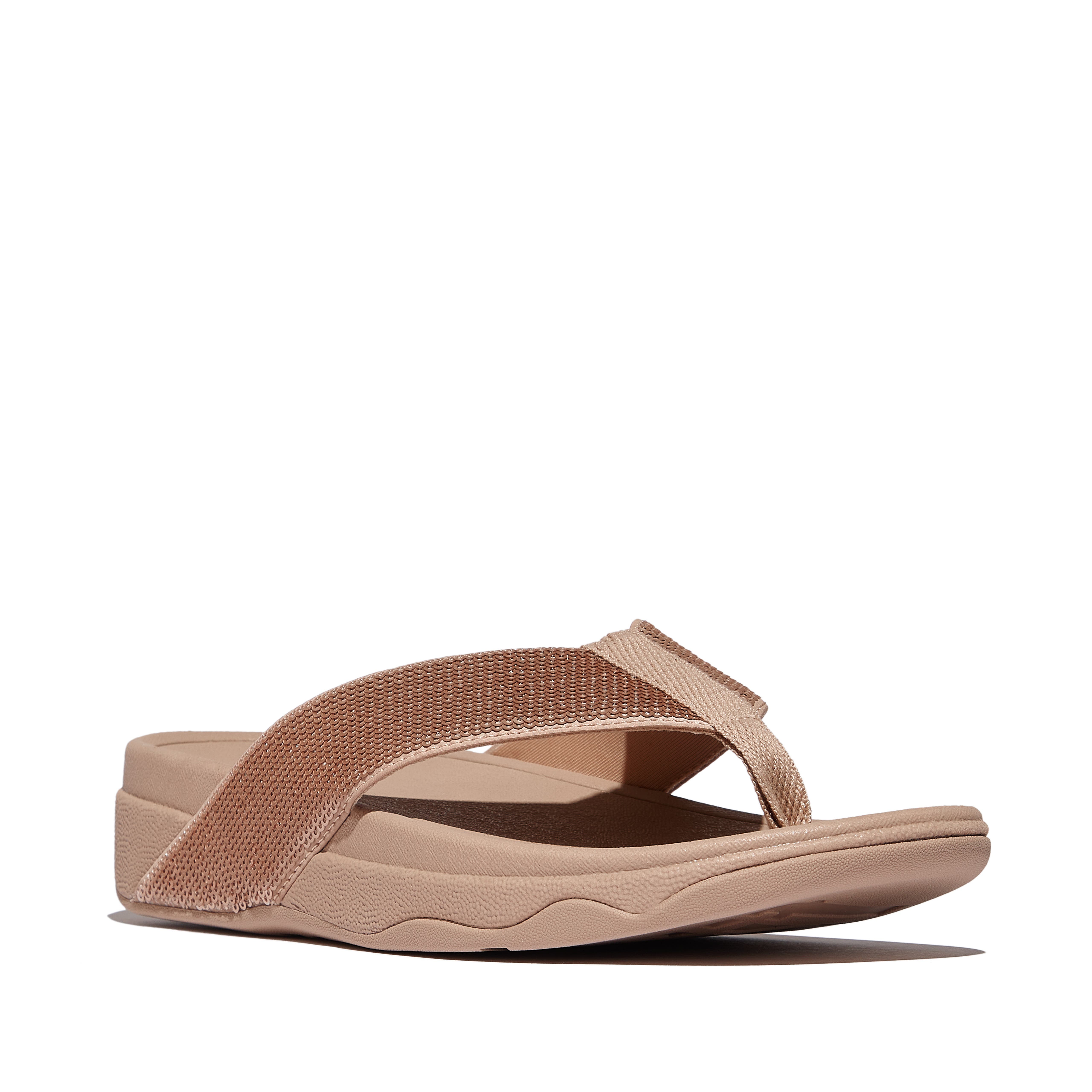 Surfa Sequin toe-post sandals, Main, color, Classic Beige