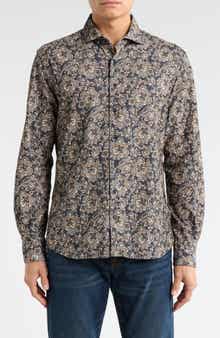 Eterna Modern Fit Corduroy Button Front Shirt