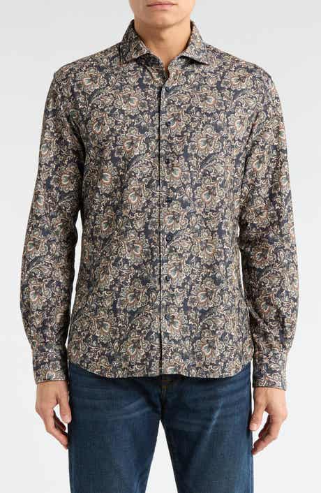 Eterna Modern Fit Corduroy Button Front Shirt