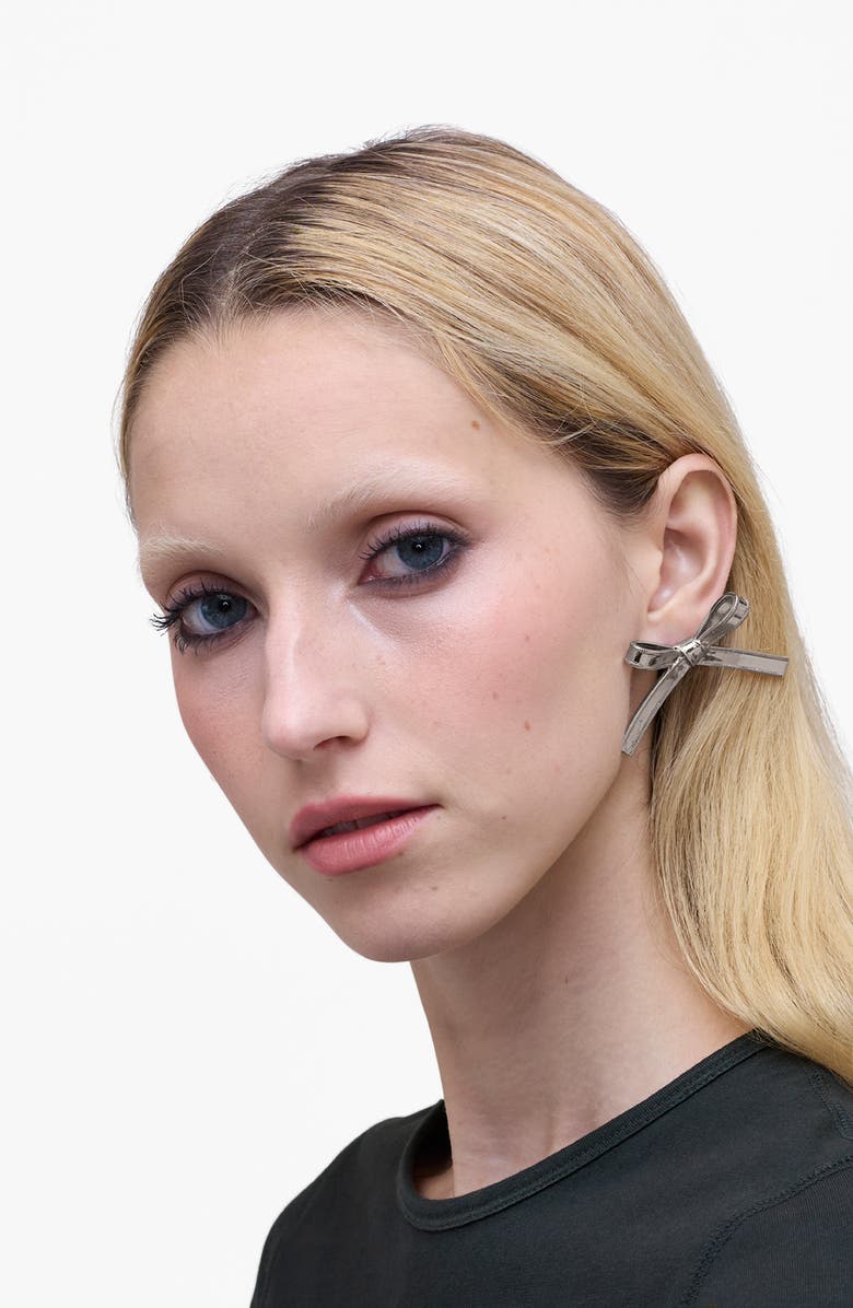 Marc Jacobs The Lingerie Bow Earrings, Alternate, color, Silver