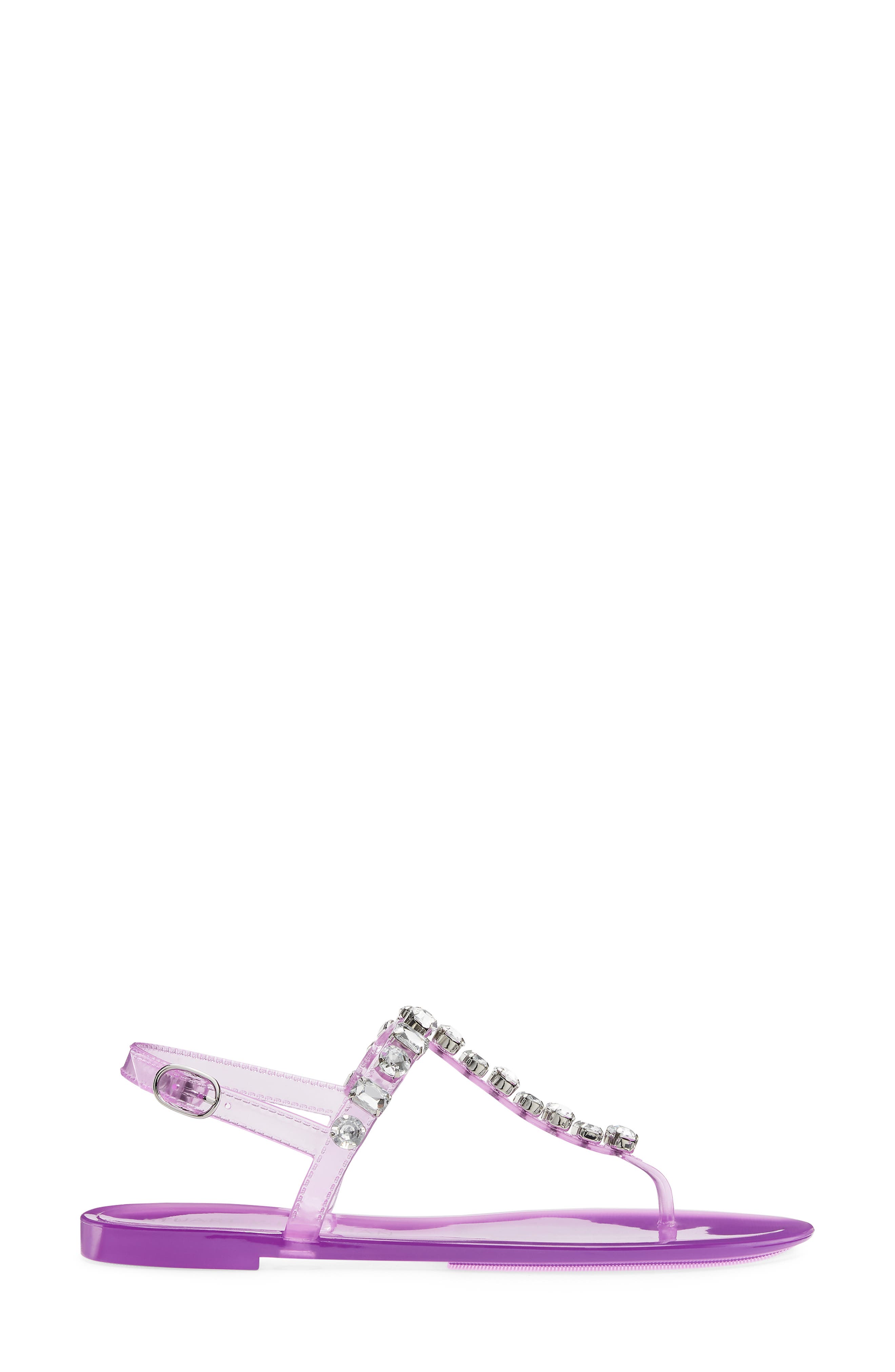 Jaide Round Jewel Jelly Flat, Alternate, color, AMATISTA/ CLEAR