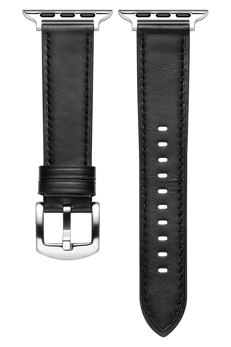 Drake Leather Apple Watch® Watchband, Main, color, BLACK