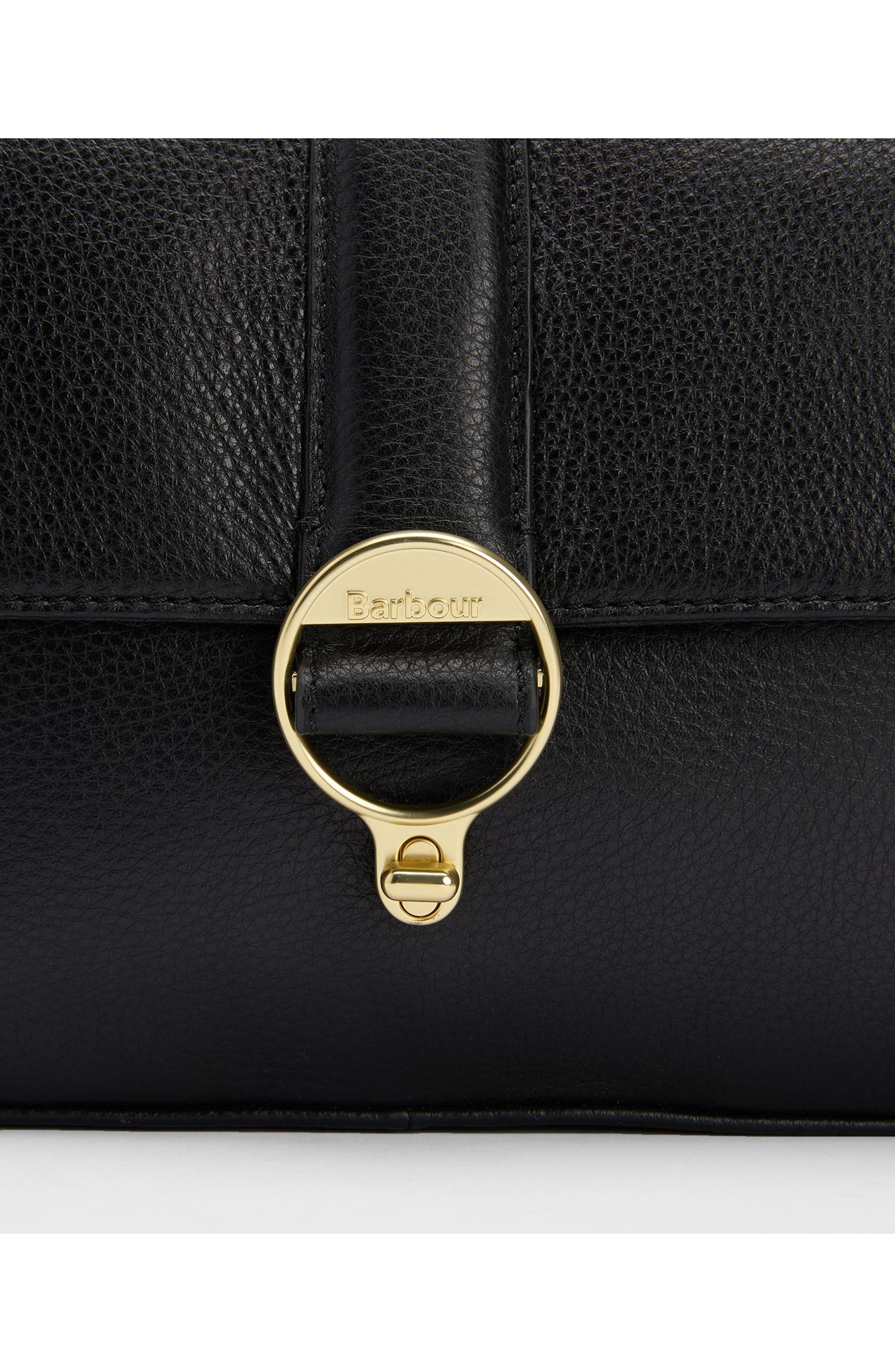 Barbour Rosa Leather Crossbody Bag, Alternate, color, Black