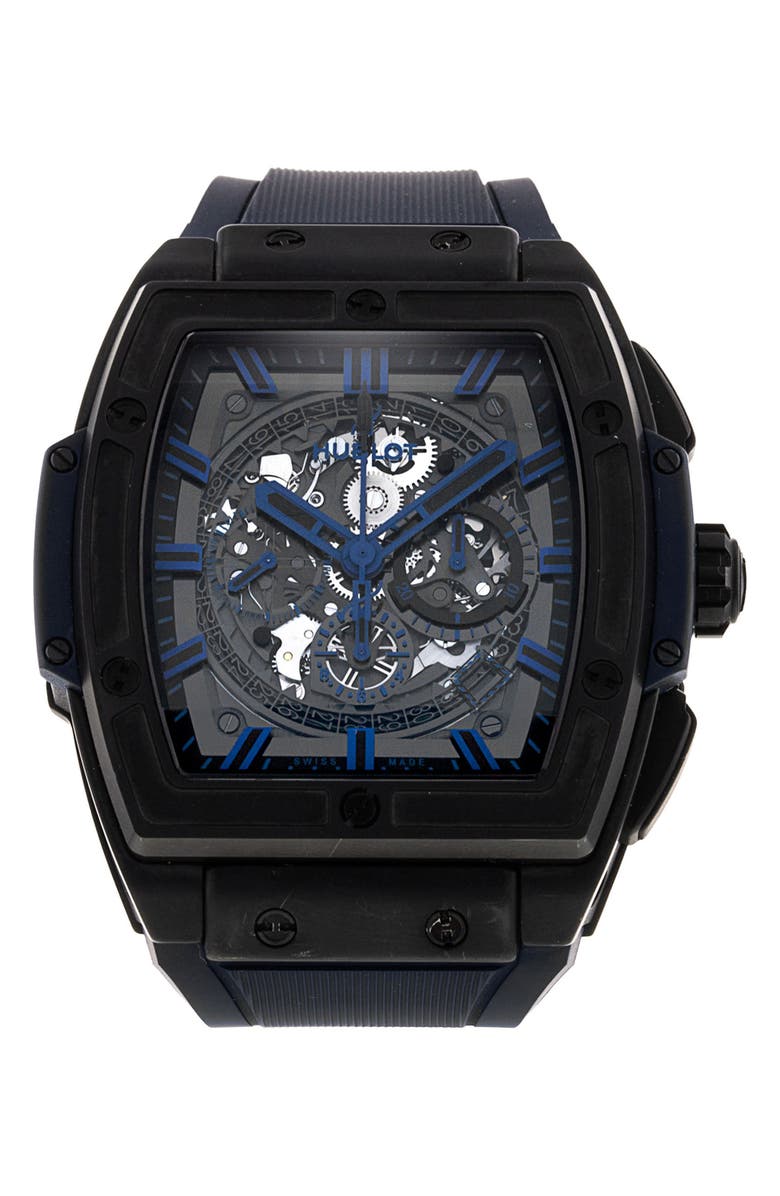 Watchfinder & Co. Hublot Preowned Big Bang Chronograph Rubber Strap Watch, 45mm, Main, color, 