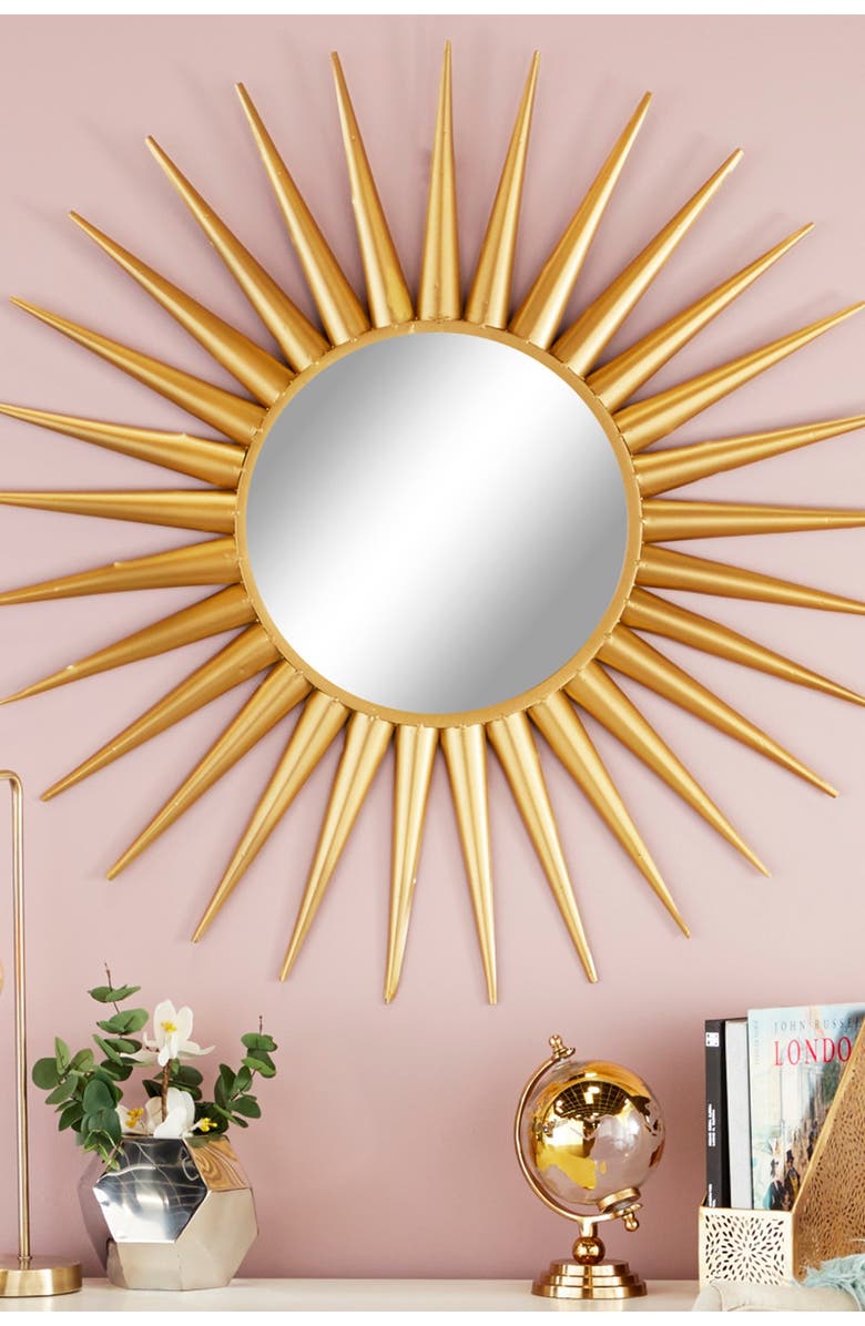 COSMO BY COSMOPOLITAN Goldtone Metal Starburst Wall Mirror, Alternate, color, 