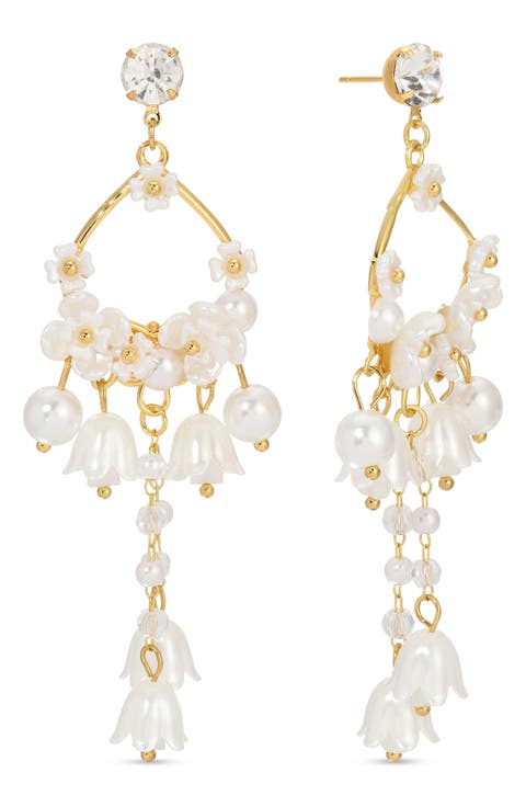 Lily Of The Valley Faux Pearl Drop Earrings