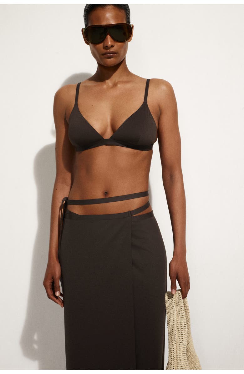 COS Sarong Wrap Skirt, Alternate, color, Dark Brown