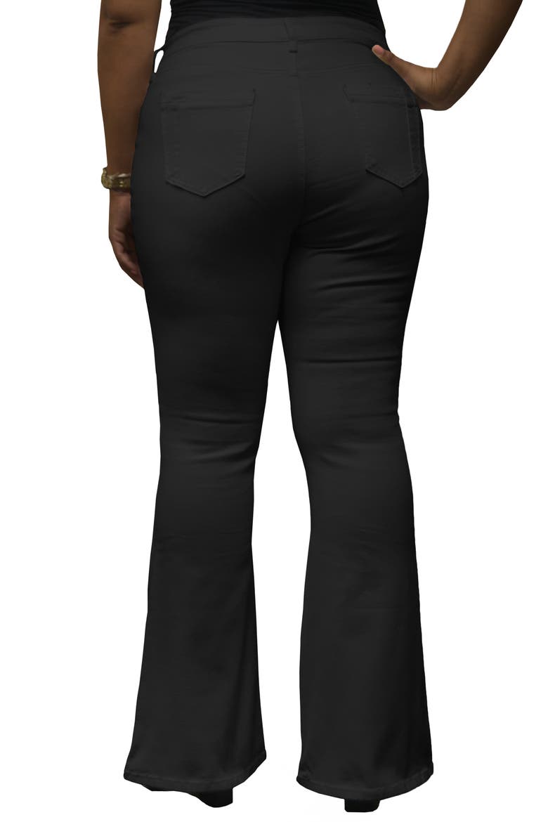 Kylie Curvy Fit Flare Leg Jeans, Alternate, color, OVER DYE BLACK
