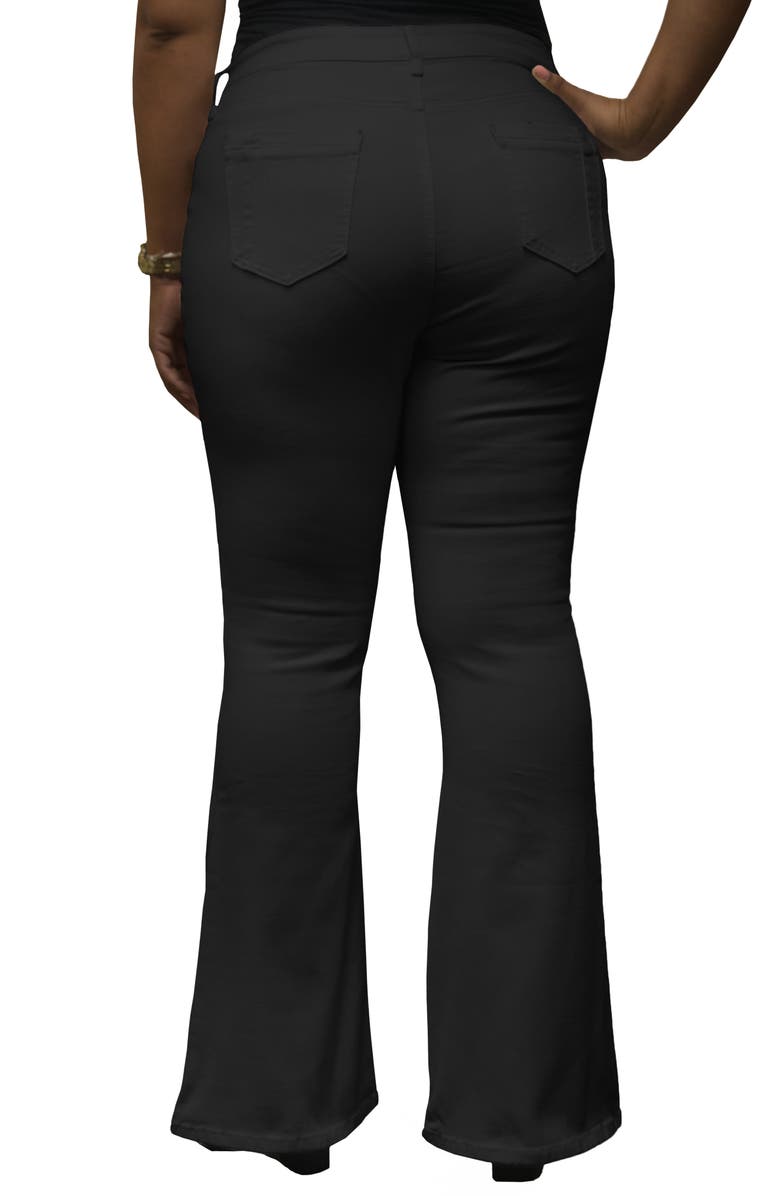 Poetic Justice Kylie Curvy Fit Flare Leg Jeans, Alternate, color,