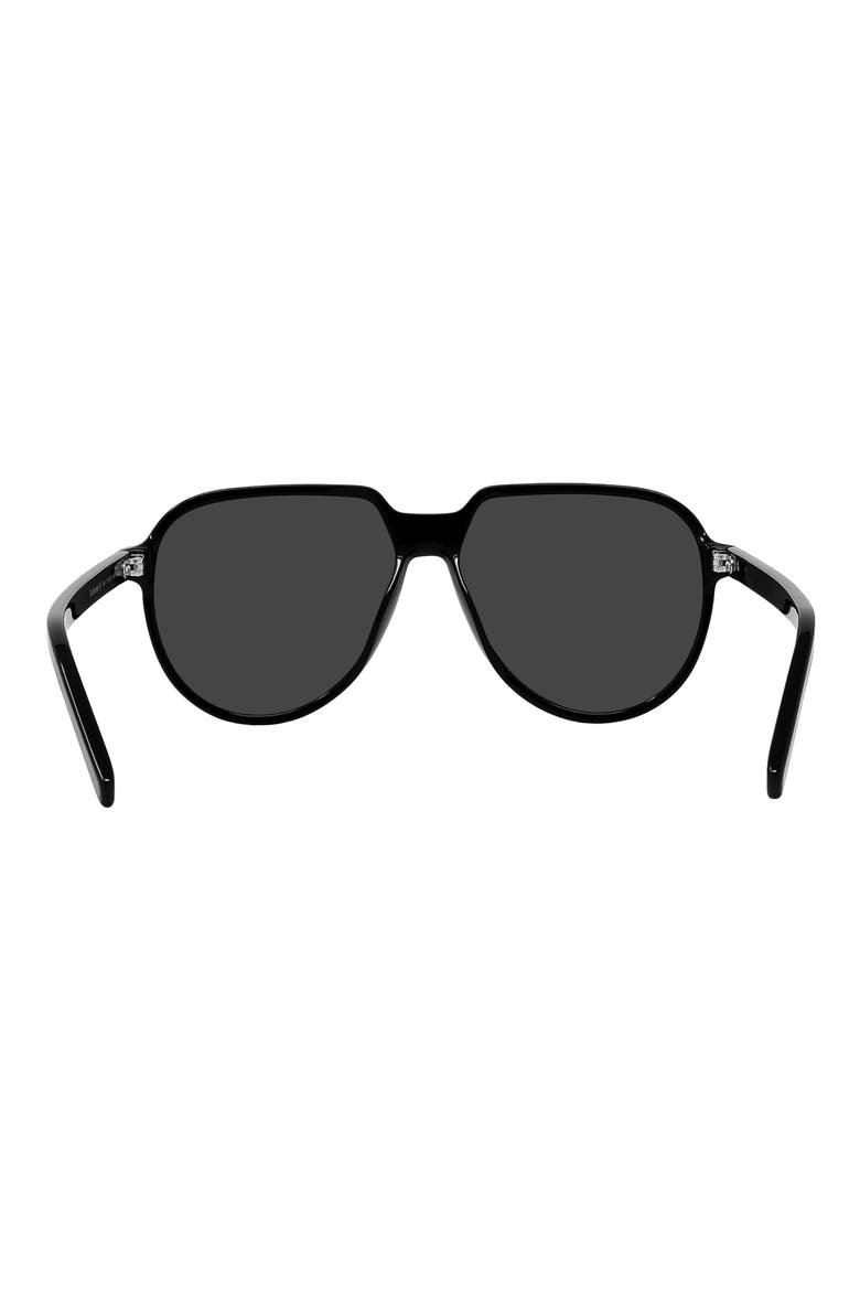 'DiorEssential AI 58mm Pilot Sunglasses, Alternate, color, SHINY BLACK / SMOKE