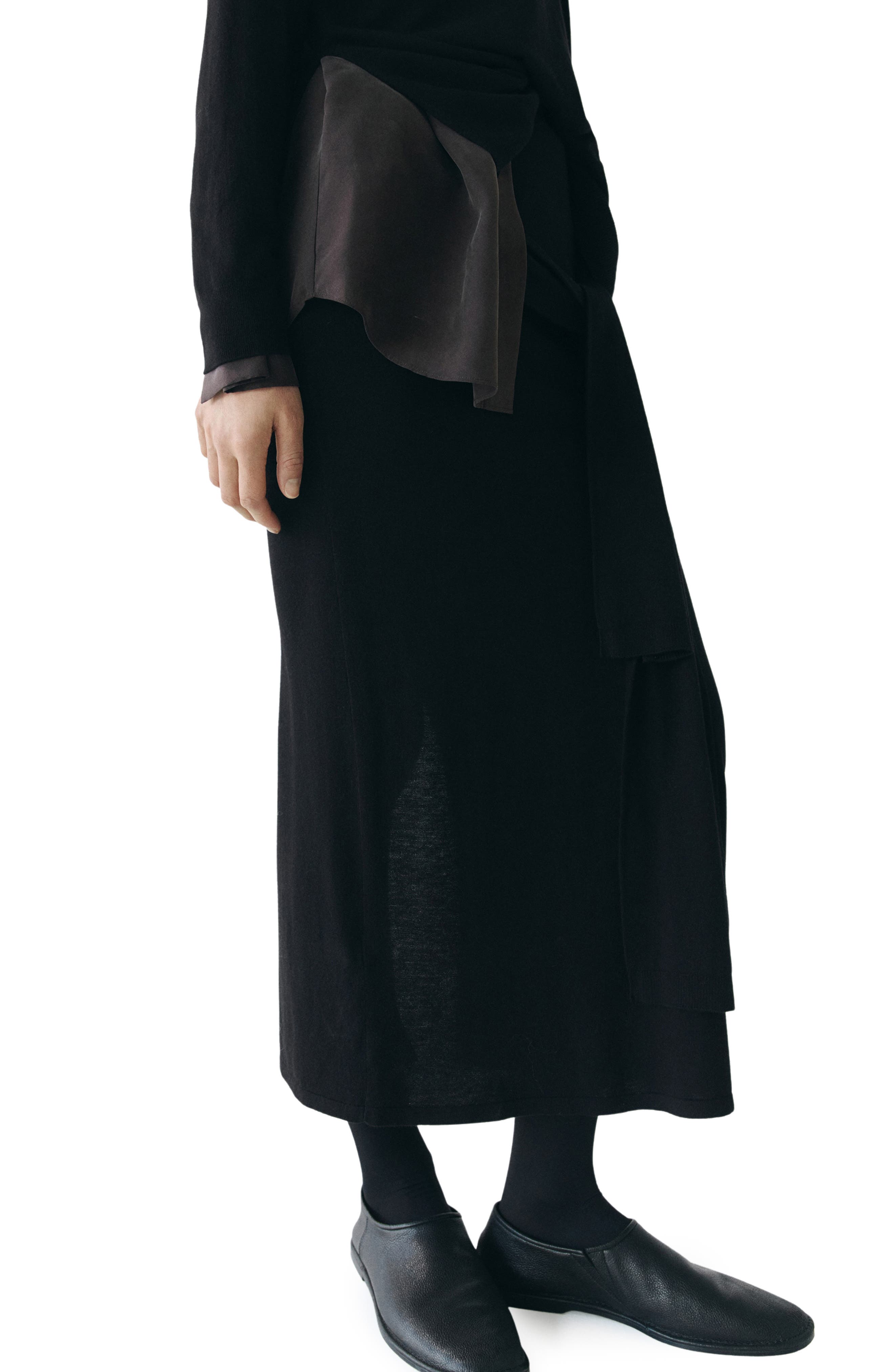 Knotted Knit Midi Skirt
