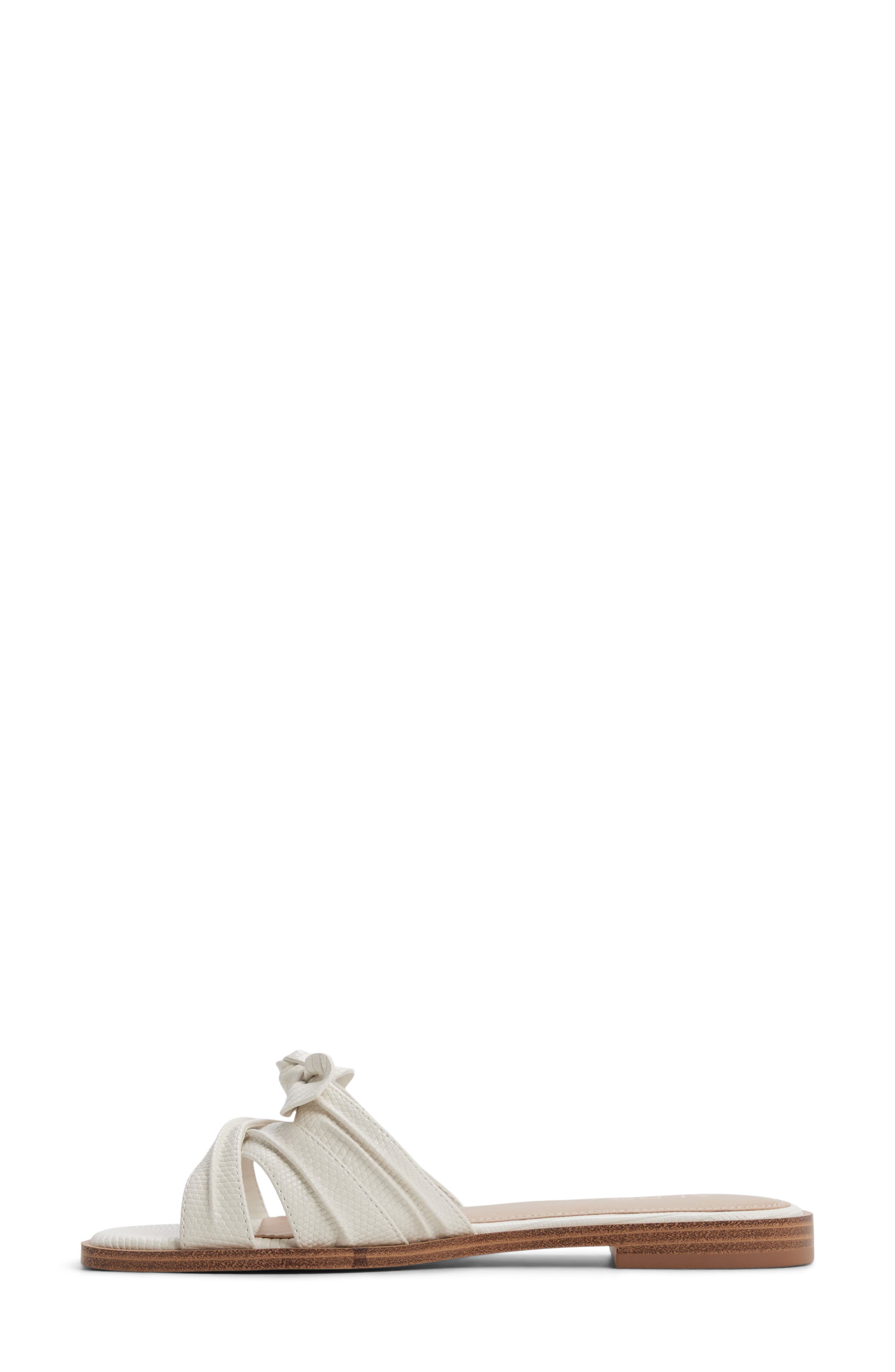 ALDO Sunbeam Knotted Slide Sandal, Alternate, color, White/ Bone