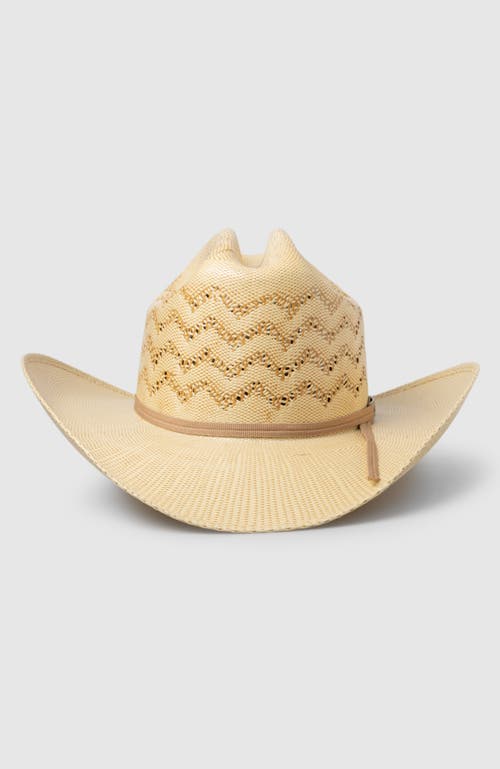 Manela The Sunstone 50x Bangora Straw Cowboy In Brown