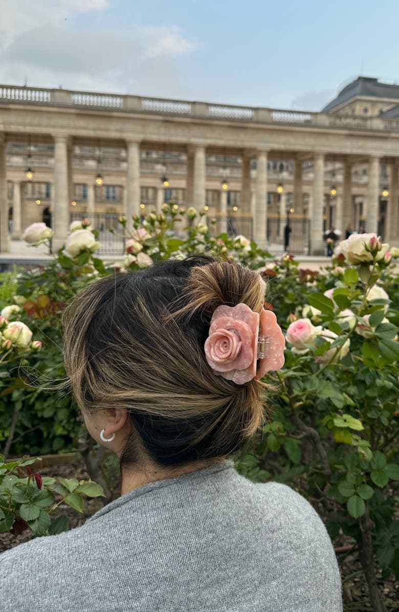 Solar Eclipse Origami Rose Claw Clip, Alternate, color, Pink