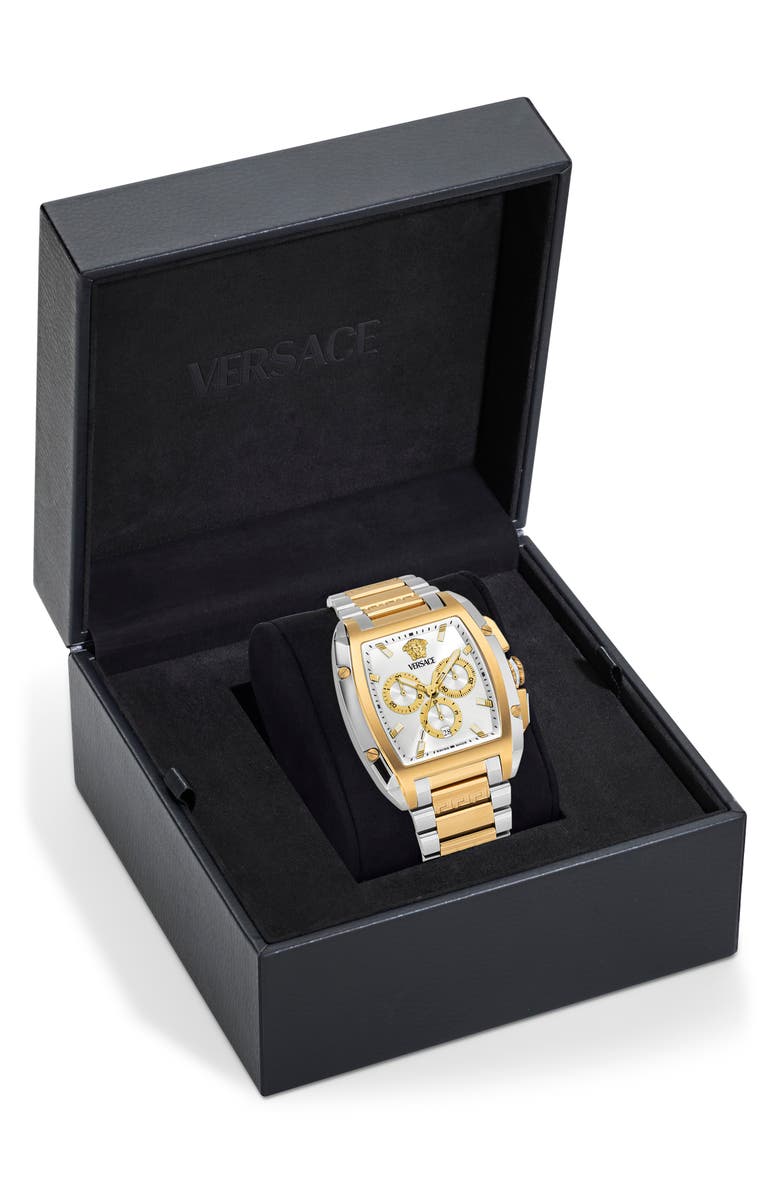 Versace Dominus Chronograph Bracelet Watch, 42mm x 50mm, Alternate, color, Two Tone