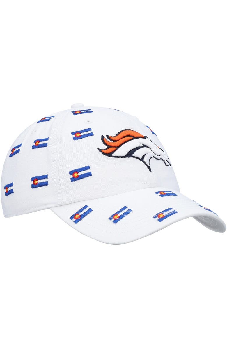 '47 Women's '47 White Denver Broncos Confetti Clean Up Adjustable Hat, Alternate, color, White