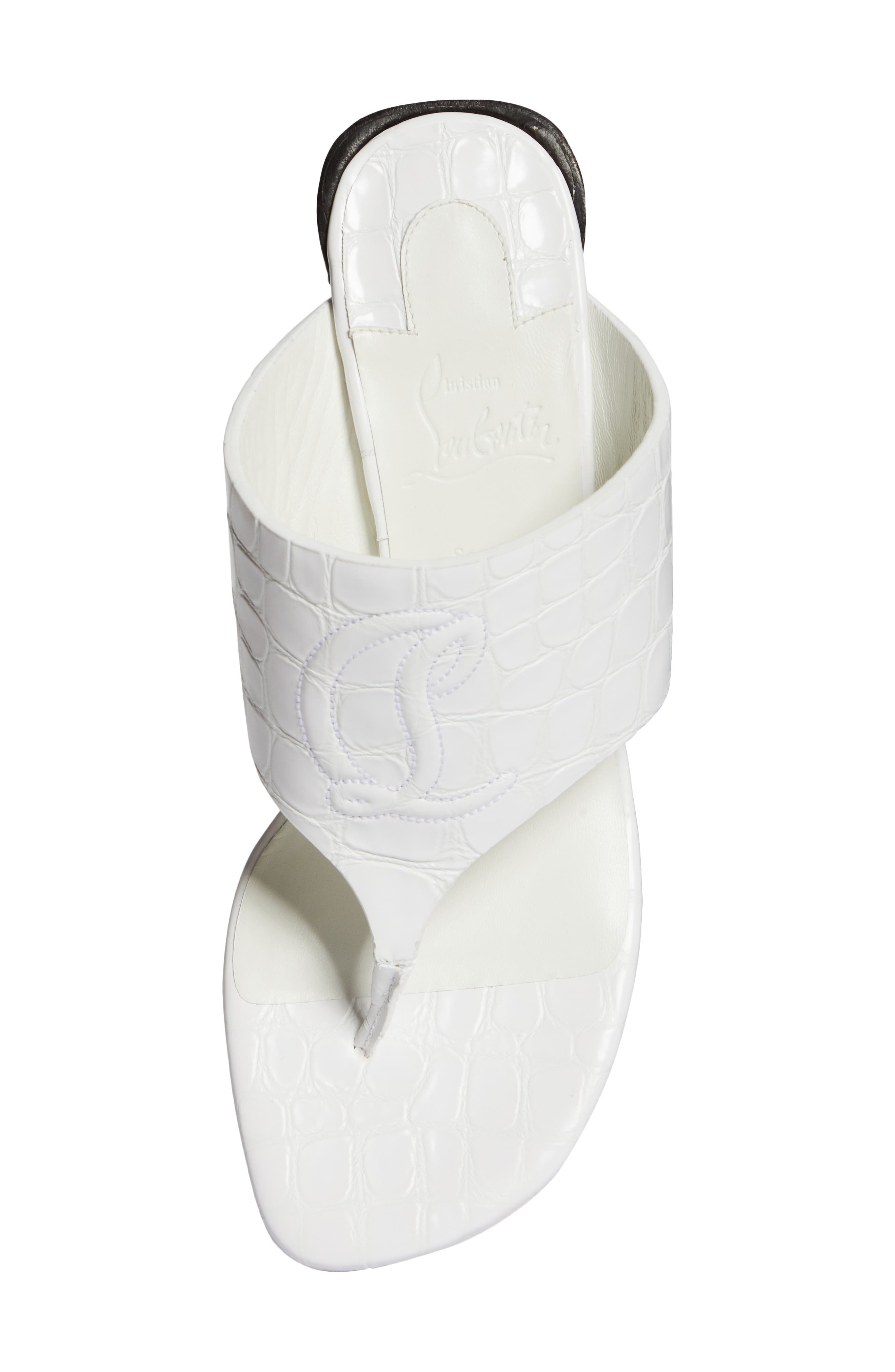 Tongamule Croc Embossed Sandal, Alternate, color, WHITE