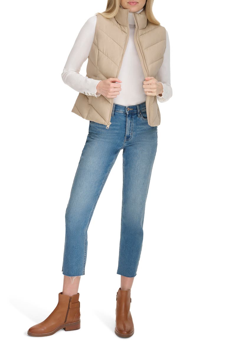 Pongee Puffer Vest, Alternate, color, DUNE
