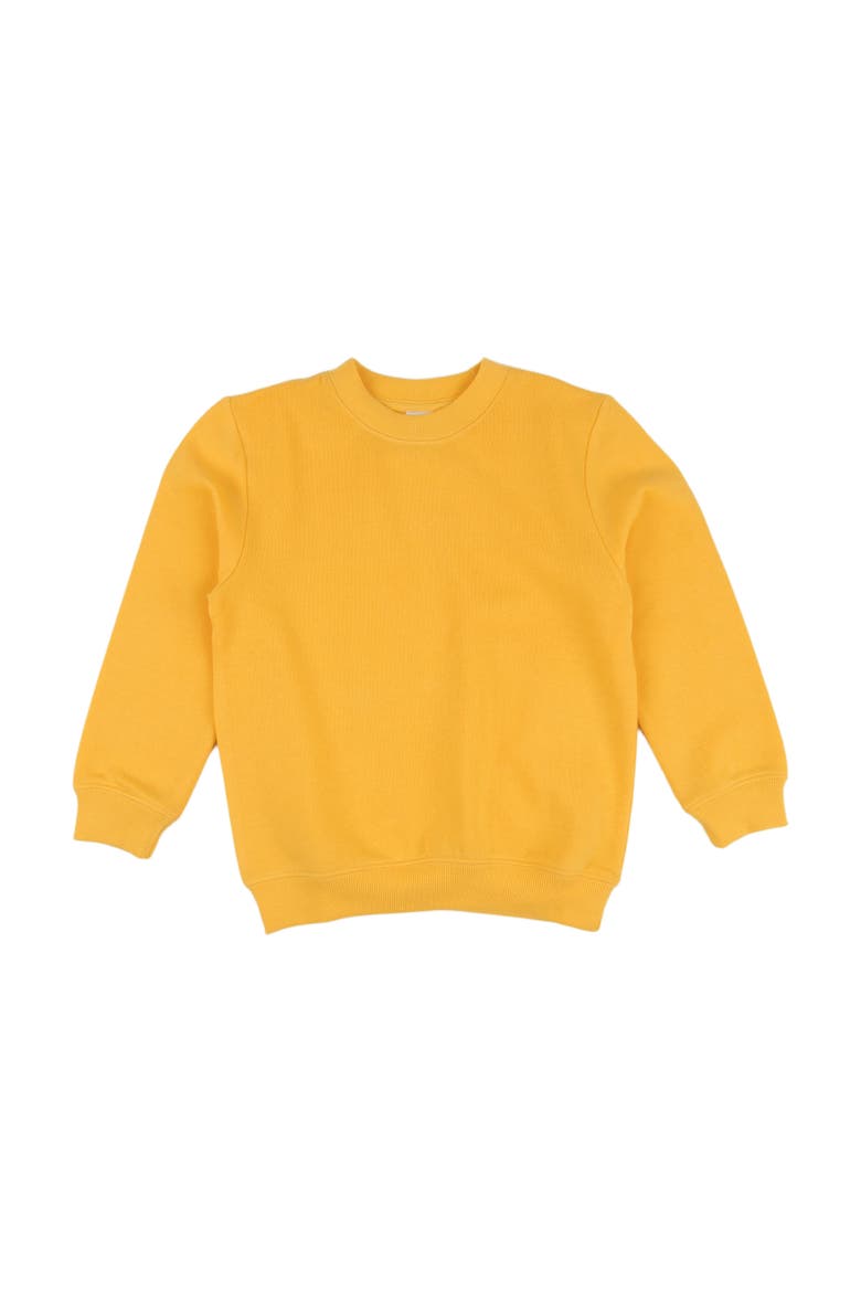 Kids Pullover Sweatshirt, Long Sleeve, Solid Colors, Alternate, color, YELLOW