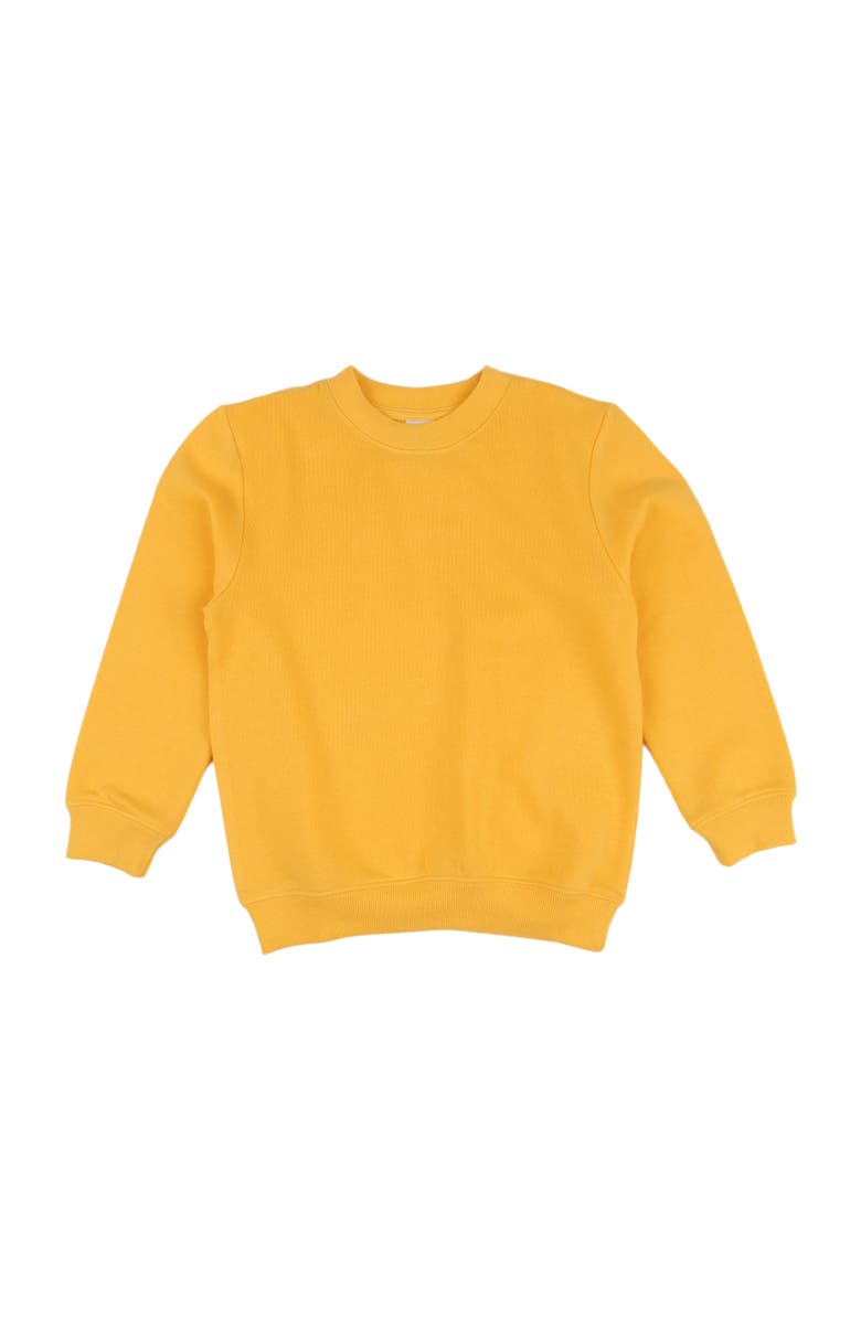 Leveret Kids Pullover Sweatshirt, Long Sleeve, Solid Colors, Alternate, color, Yellow