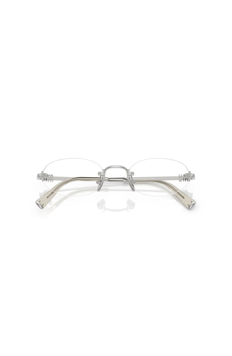 Miu Miu 51mm Oval optical glasses, Alternate, color, Silver