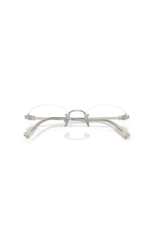 Miu Miu 51mm Oval Optical Glasses In Metallic