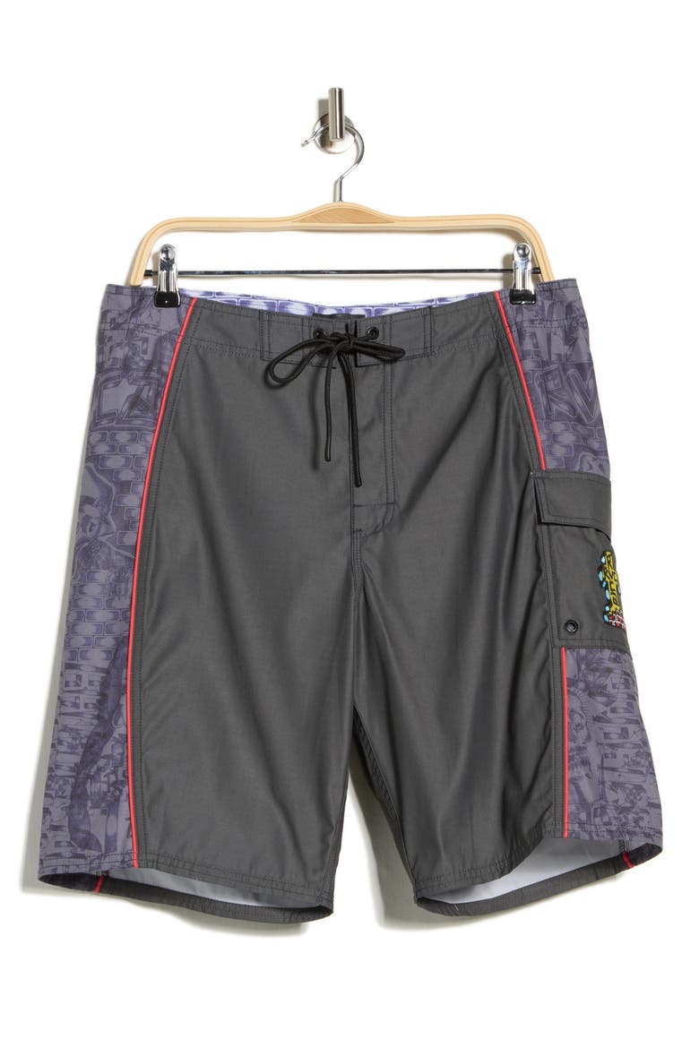 Jesse Barba Swim Trunks, Alternate, color, BLACK