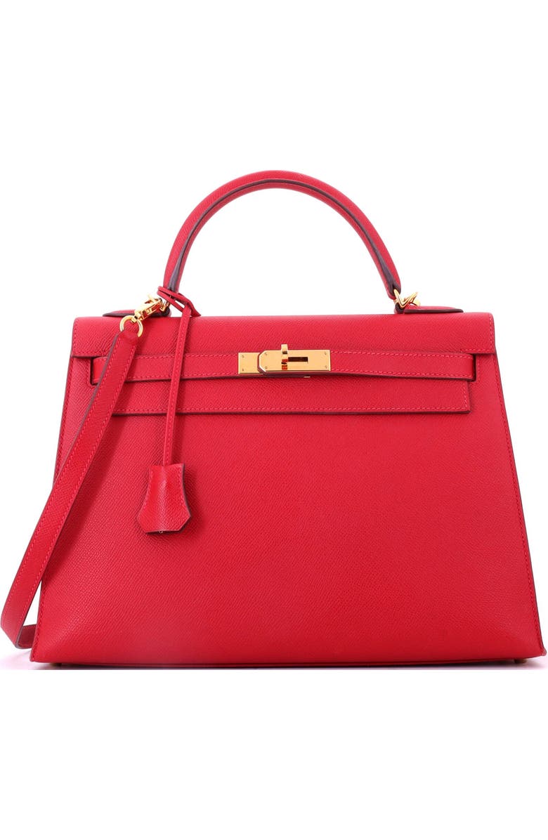 Pre-Owned Hermes Kelly Handbag Red Epsom with Gold Hardware 32, Main, color, Rouge Casaque