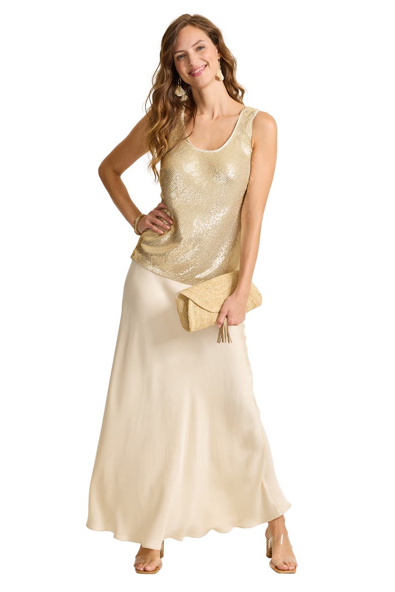 Sequin Georgette Tank, Alternate, color, VANILLA LATTE