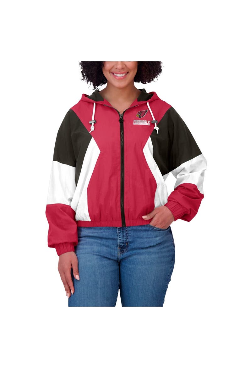 Women's WEAR by Erin Andrews  Cardinal Arizona Cardinals Color Block Full-Zip Windbreaker Jacket, Alternate, color, Cardinal