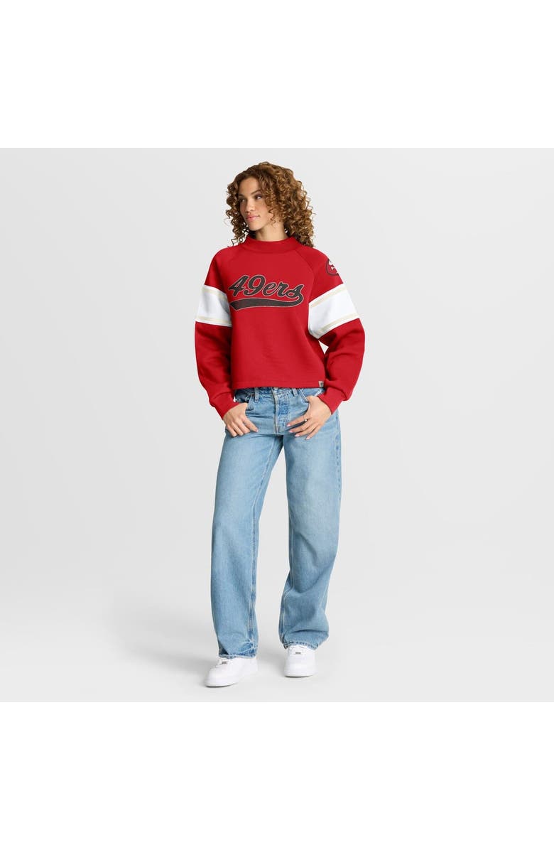 FANATICS Women
s Fanatics Scarlet San Francisco 49ers Oversized Hometown Toss Sweep Mock Neck Pullover, Alternate, color, Scarlet