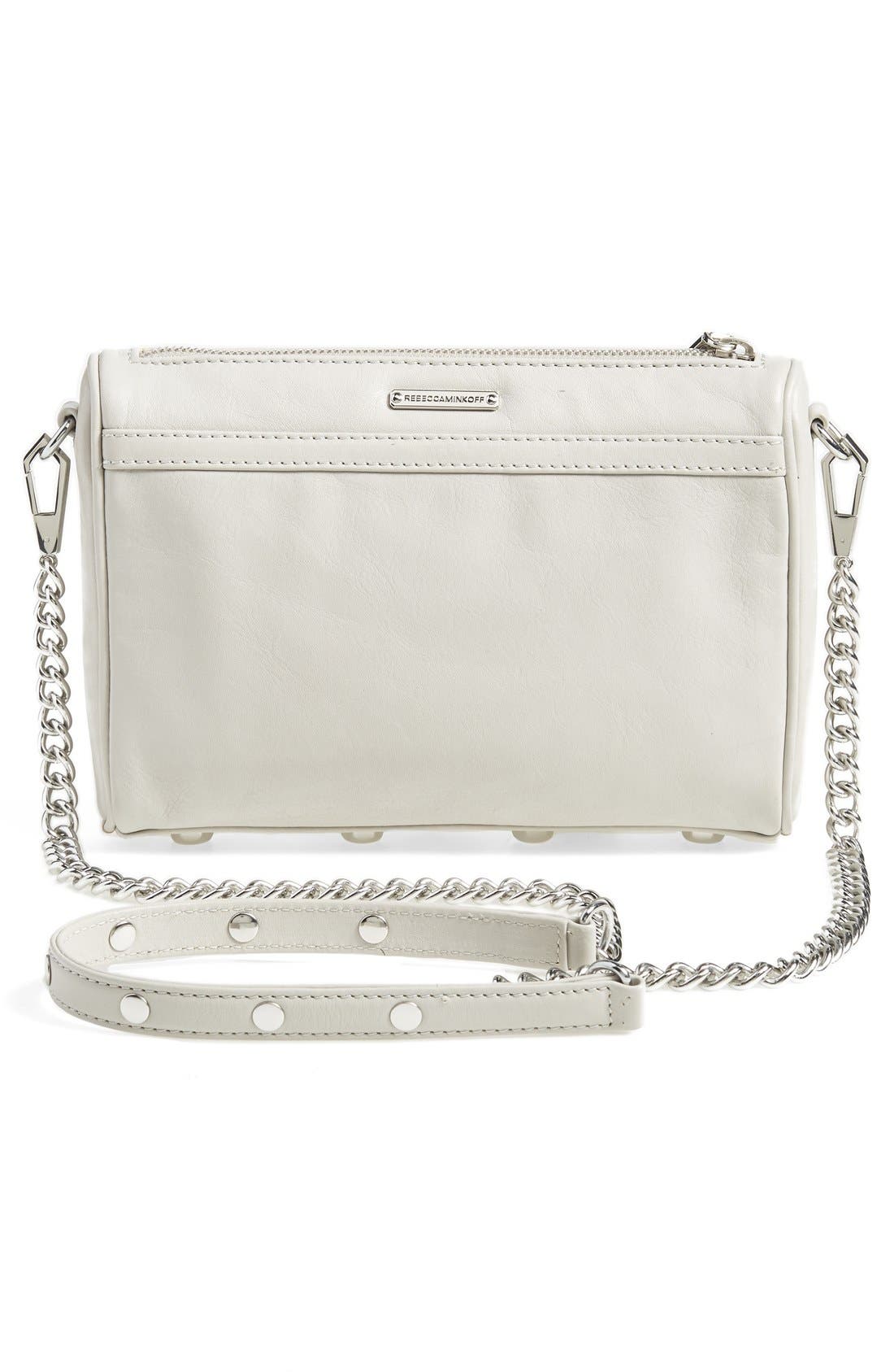 'Line Quilted Mini MAC' Convertible Crossbody Bag, Alternate, color, ASH