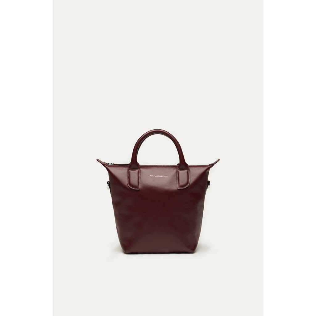 Want Les Essentiels De La Vie Want Les Essentiels Petit O'hare Smooth Leather Tote In Dark Cherry