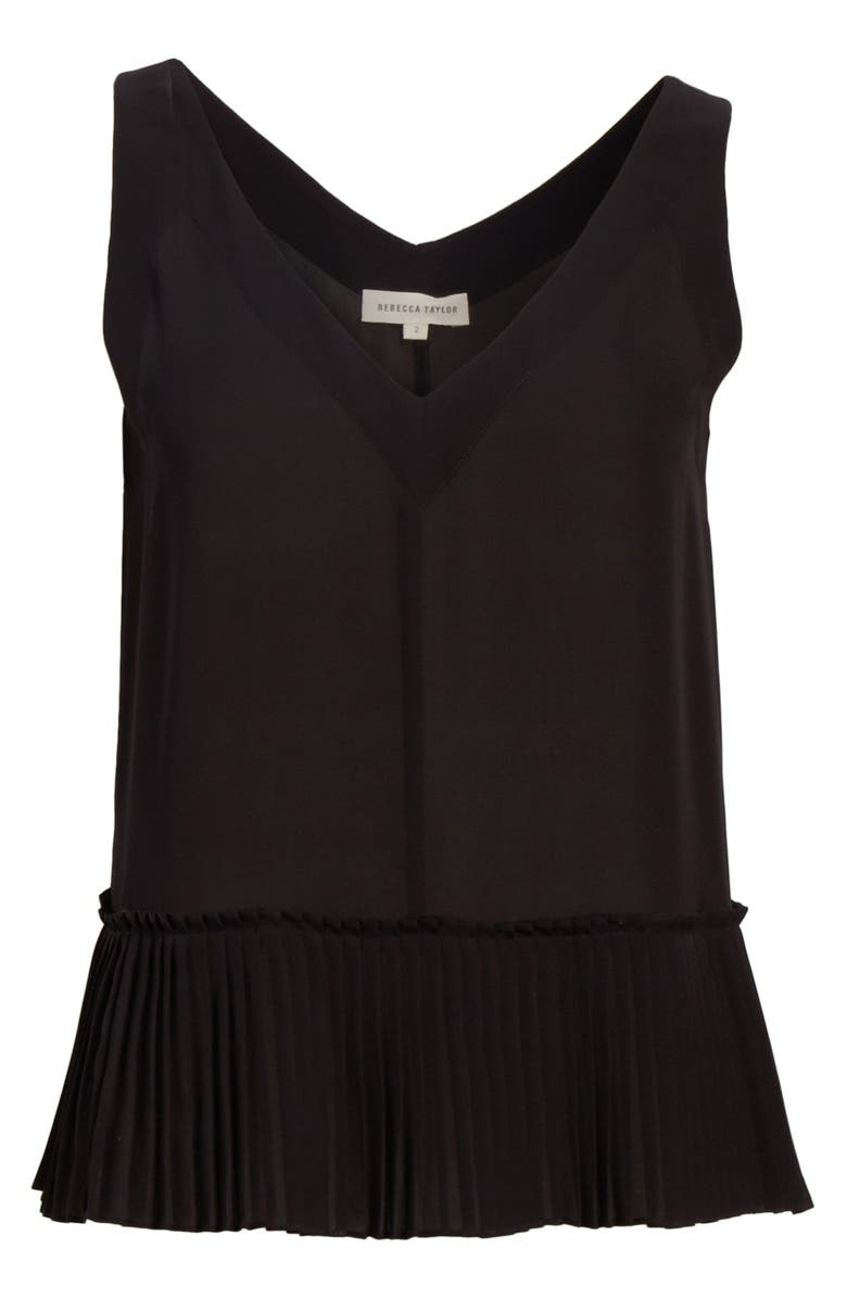 Rebecca Taylor Stretch Silk Tank Top, Alternate, color,