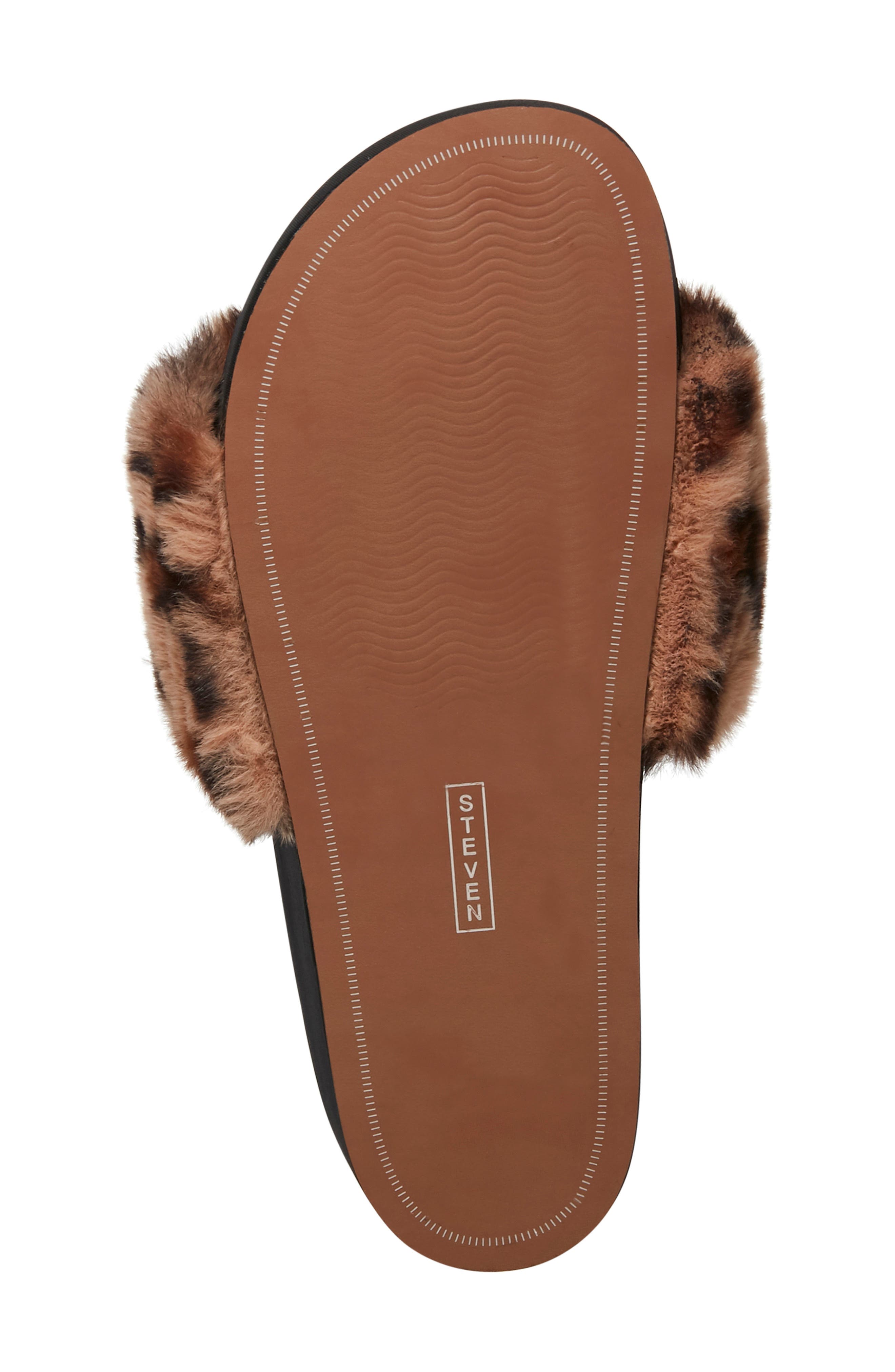 Raine Faux Fur Slide Sandal, Alternate, color, LEOPARD PRINT