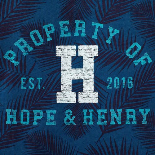 Hope & Henry Boys' Printed Short Sleeve Graphic Tee In Blue