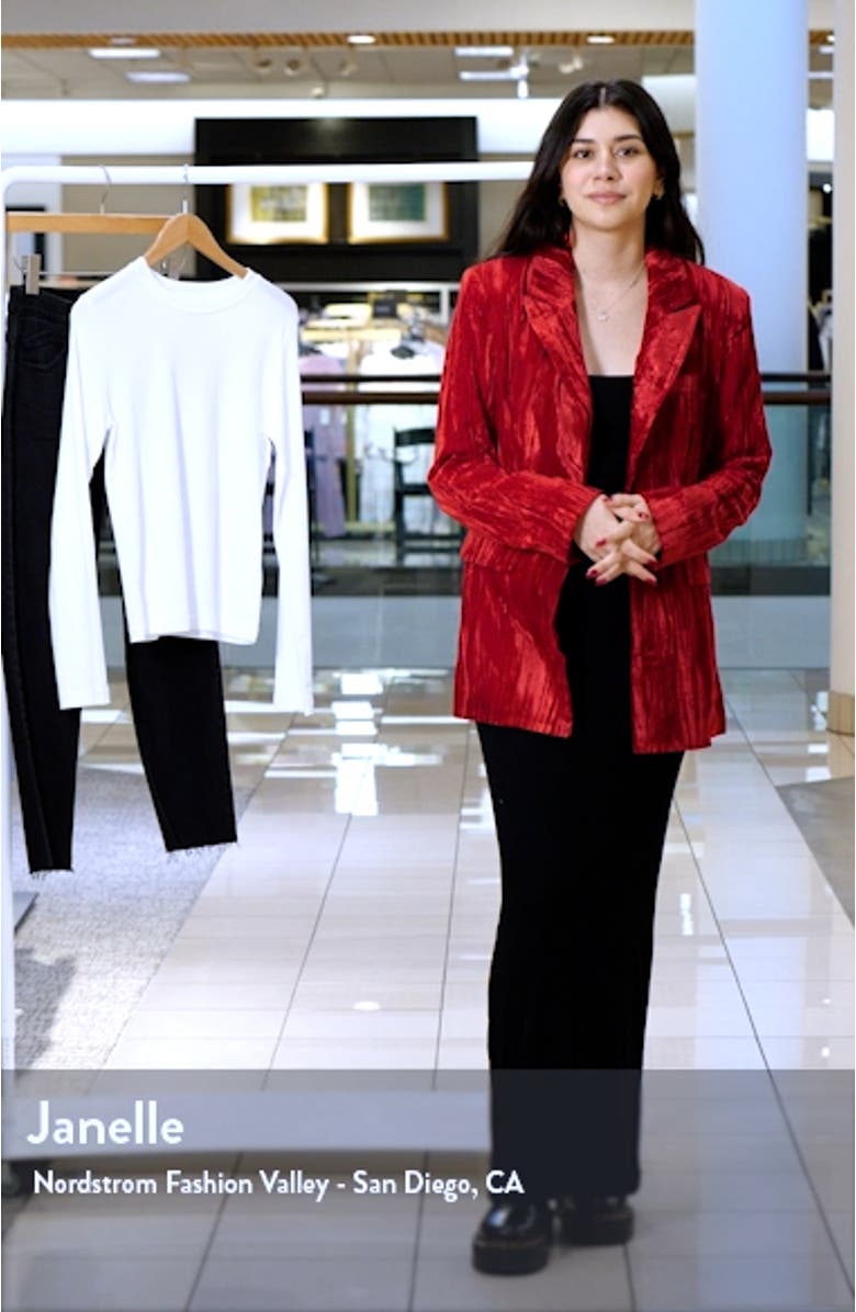 Imann One-Button Crushed Velvet Blazer, sales video thumbnail