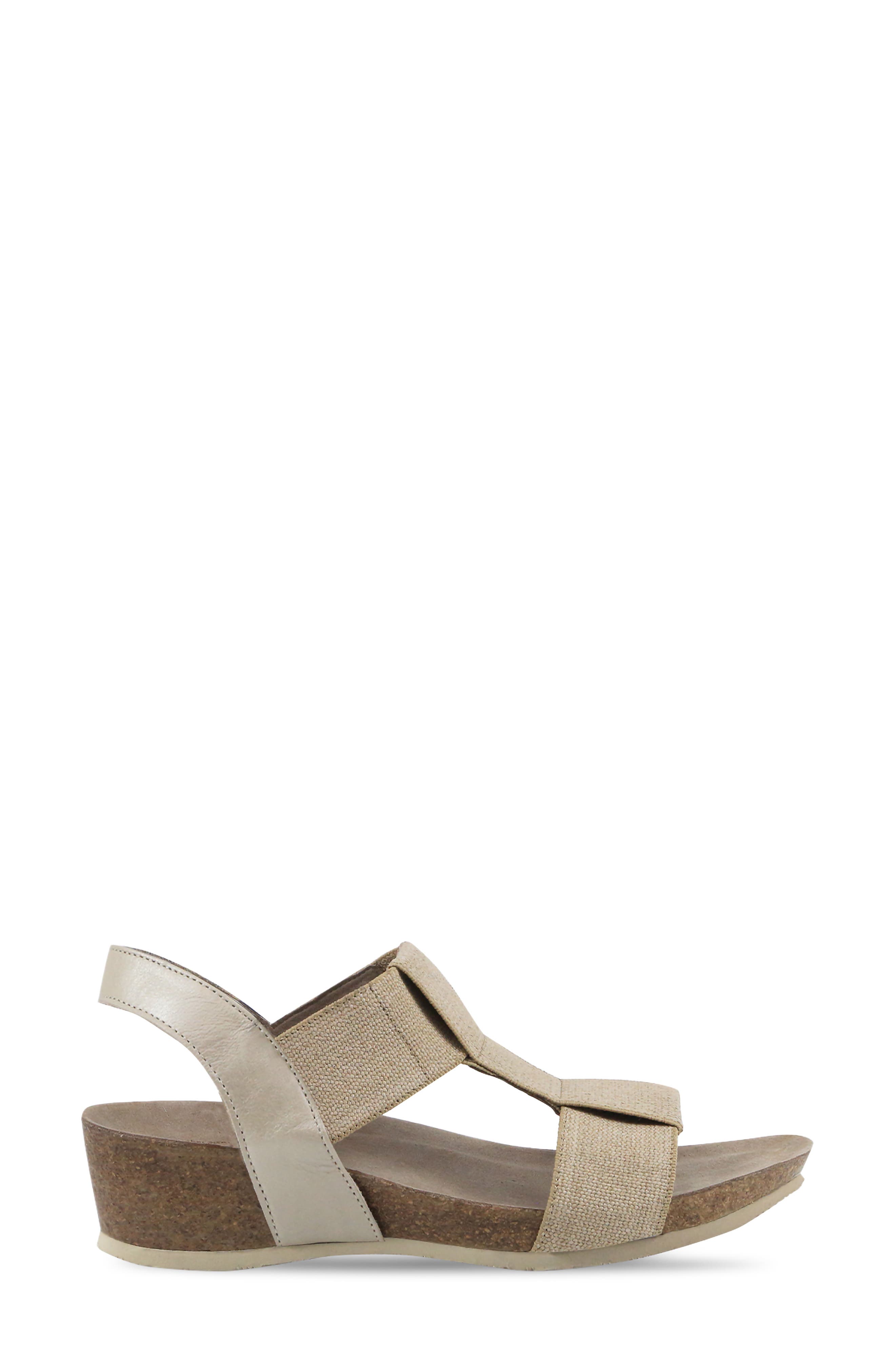 Georgette T-Strap Wedge Sandal - Multiple Widths Available, Alternate, color, TAUPE COMBO