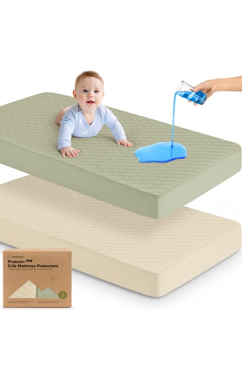 2-Pack Mavy Protect+ Waterproof Crib Mattress Protector