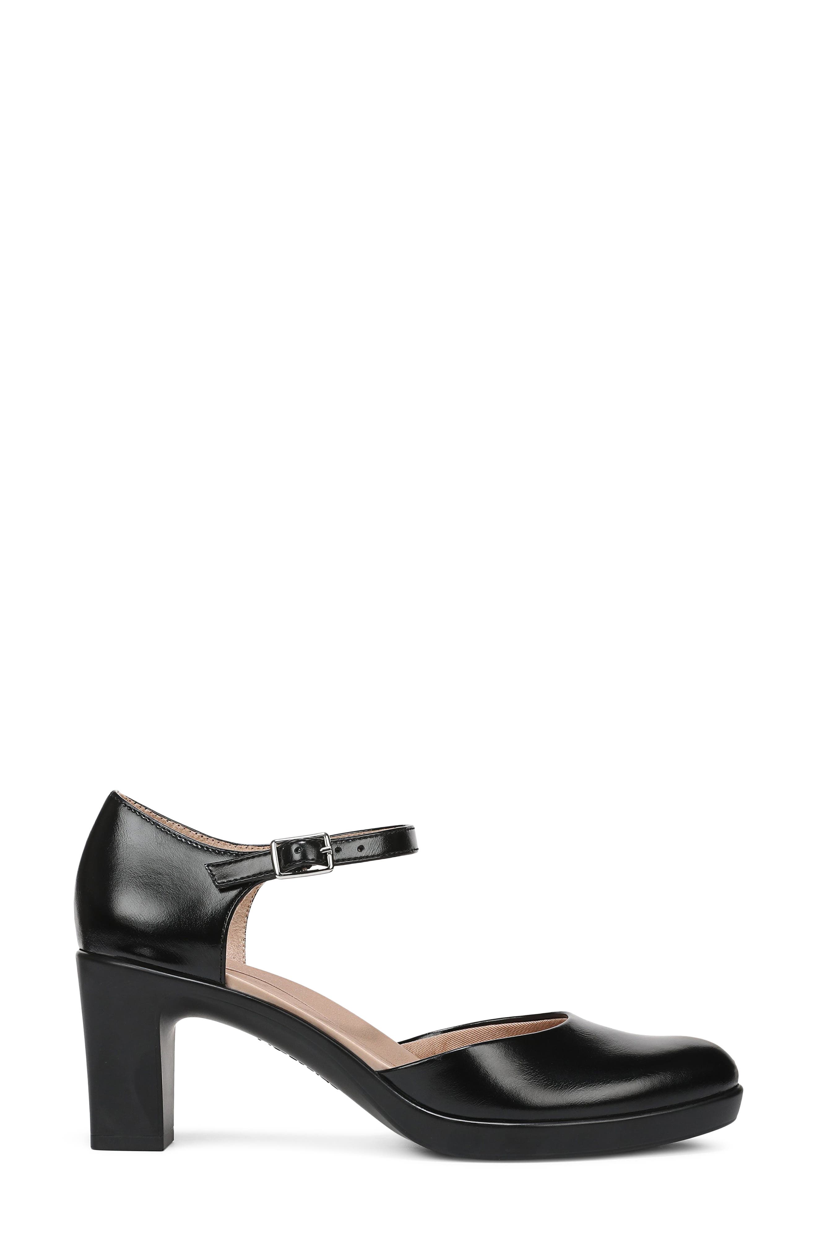 Effortless Ankle Strap Platform Pump, Alternate, color, BLACK