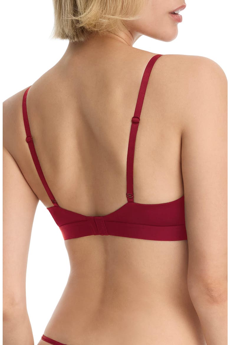 Late Night Faux Leather Triangle Bralette, Alternate, color, Scarlet