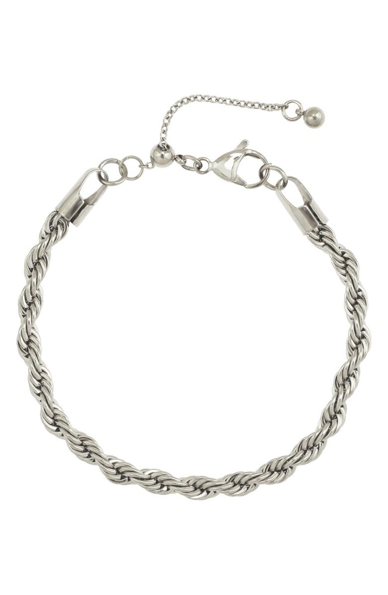REBL Twist Chain Bracelet, Main, color, Silver