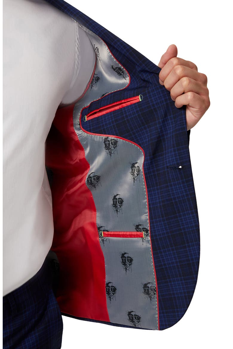 Barlow Slim Fit Navy Plaid Suit Jacket, Alternate, color, NAVY
