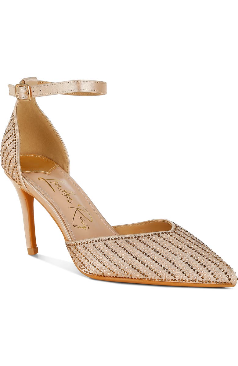 LONDON RAG Wanda Ankle Strap Pump, Main, color, Gold