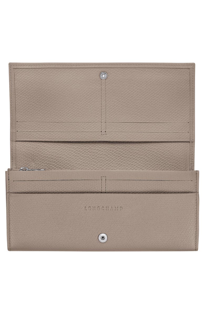 Longchamp Le Roseau Leather Continental Wallet, Alternate, color, Clay