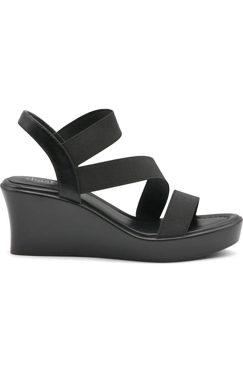 Charles David Classical Ankle Strap Platform Wedge Sandal, Alternate, color, Black