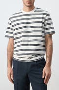MANGO Regular Fit Stripe Cotton Blend T-Shirt