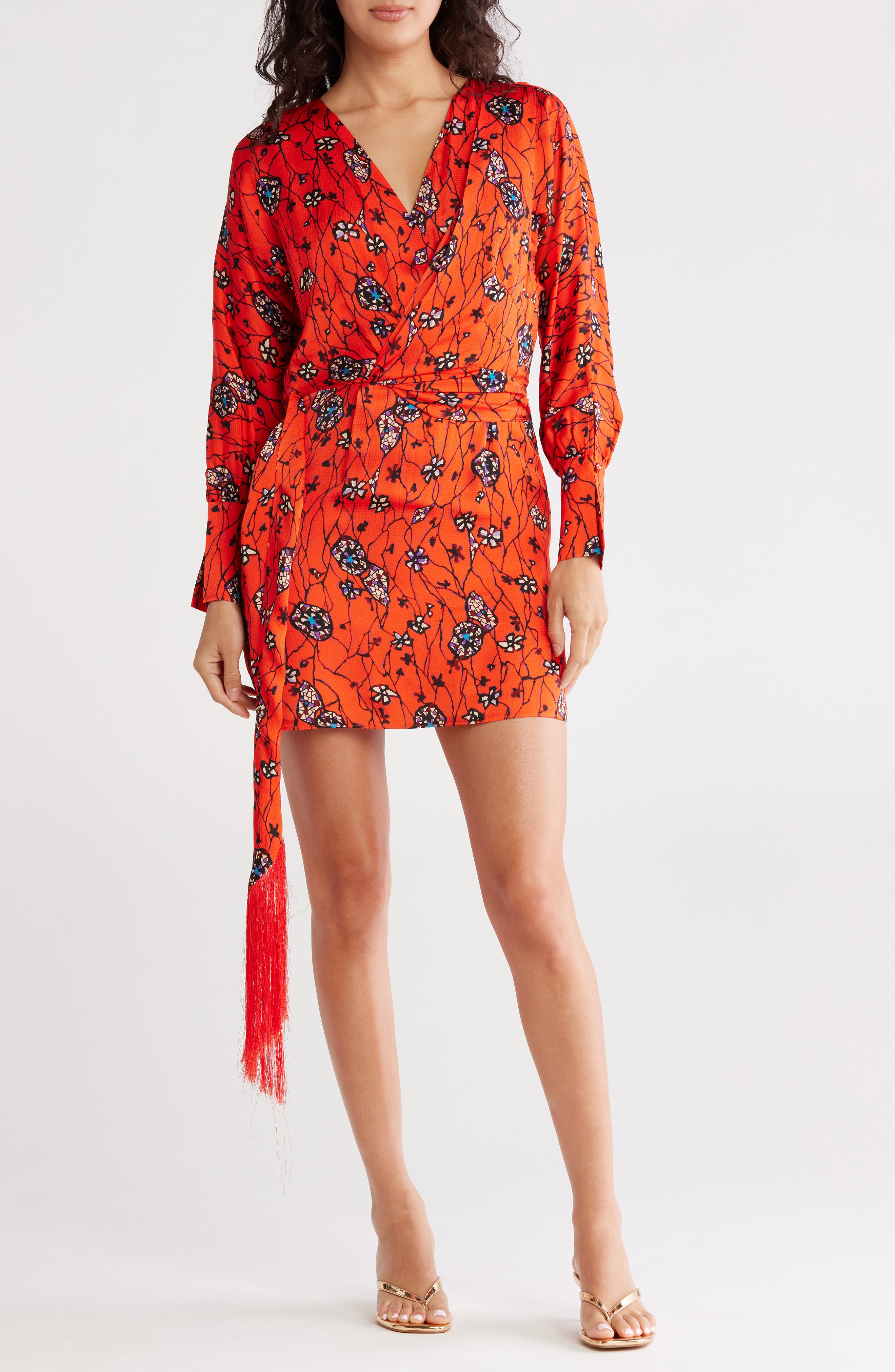 Joie Ronnie Front Wrap Long Sleeve Minidress